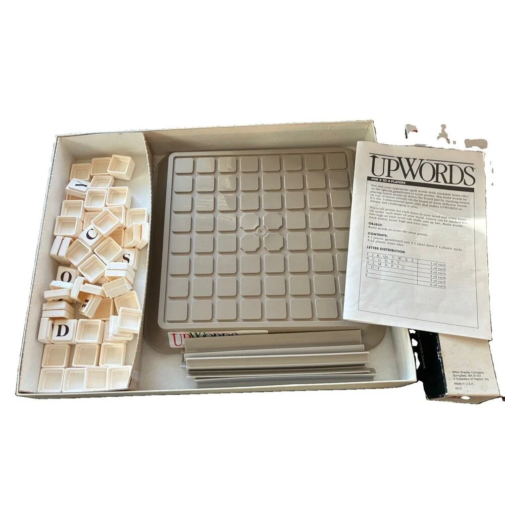Vintage 1988 Upwords 3D Word Game, Milton Bradley